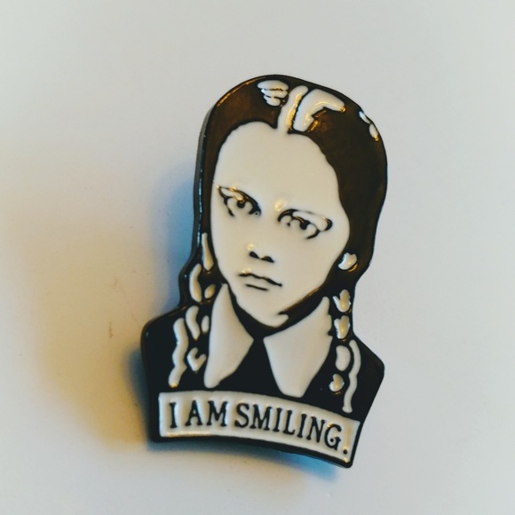 Wednesday Addams I am smiling hat pin - Picture 2 of 5